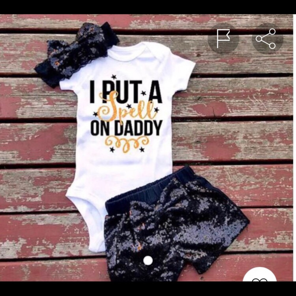 I put a spell on daddy three piece outfit.